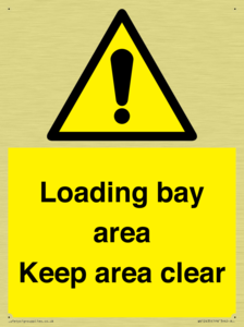 Loading bay area Keep area clear